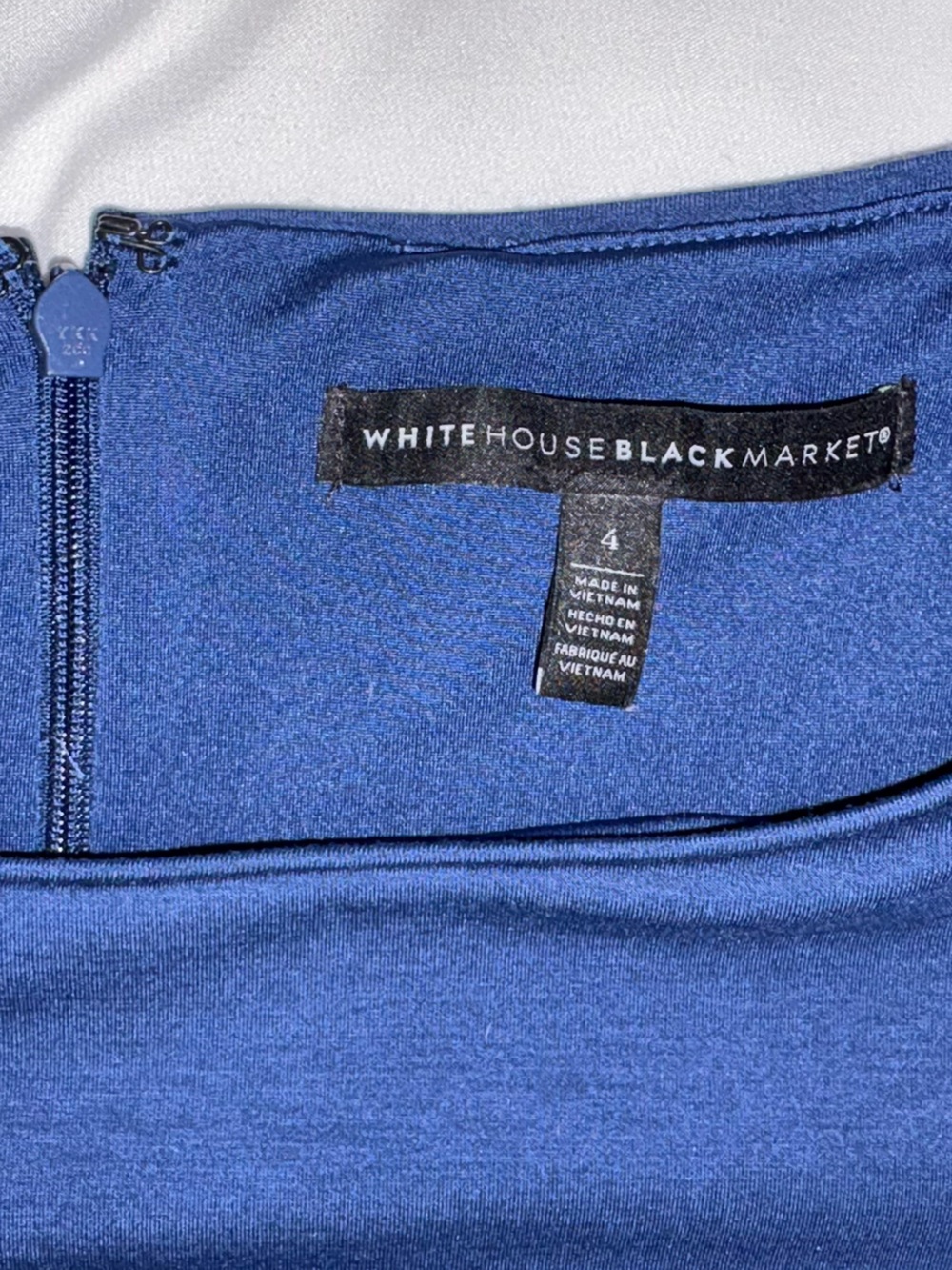 WHBM Blue sheath dress with 3/4 sleeves Size 4 - Picture 7 of 8
